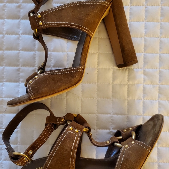 Prada Studded Heels Sandals 8 - Picture 4 of 6